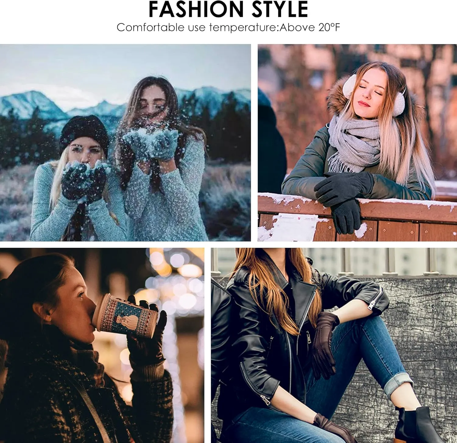 Womens Winter Leather Touchscreen Texting Warm Driving Lambskin Pure Genuine leather Gloves