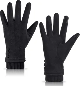 Women's Winter Touch Screen Texting Phone Windproof Gloves - Fleece Lined, Thick Warm Gloves