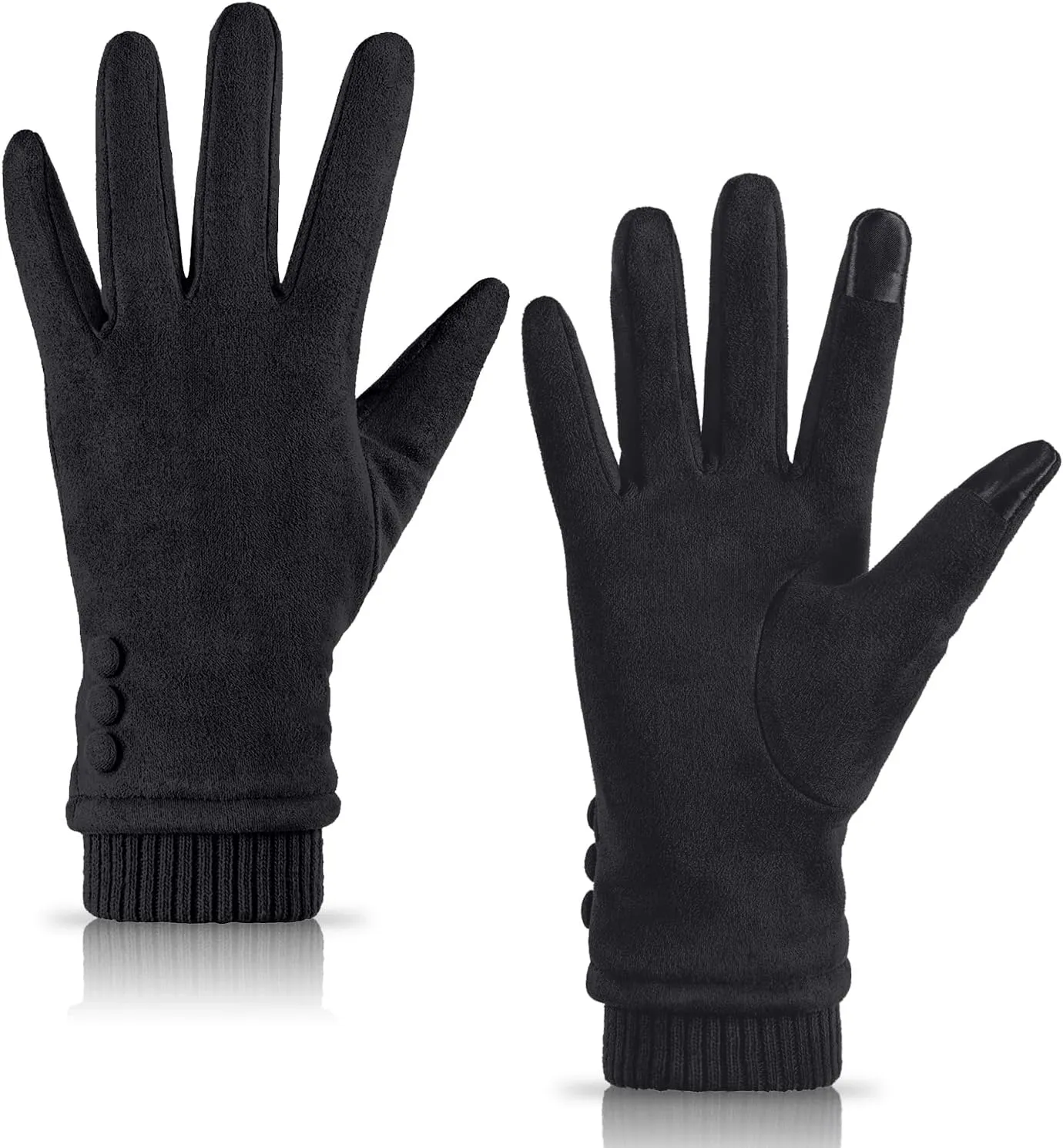 Women's Winter Touch Screen Texting Phone Windproof Gloves - Fleece Lined, Thick Warm Gloves