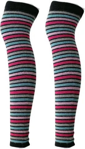Wool Blended Striped Leg Warmers Y2K for Women Winter, 24 Inch Thigh High Stockings Over the Knee Socks by Daisy&Dino