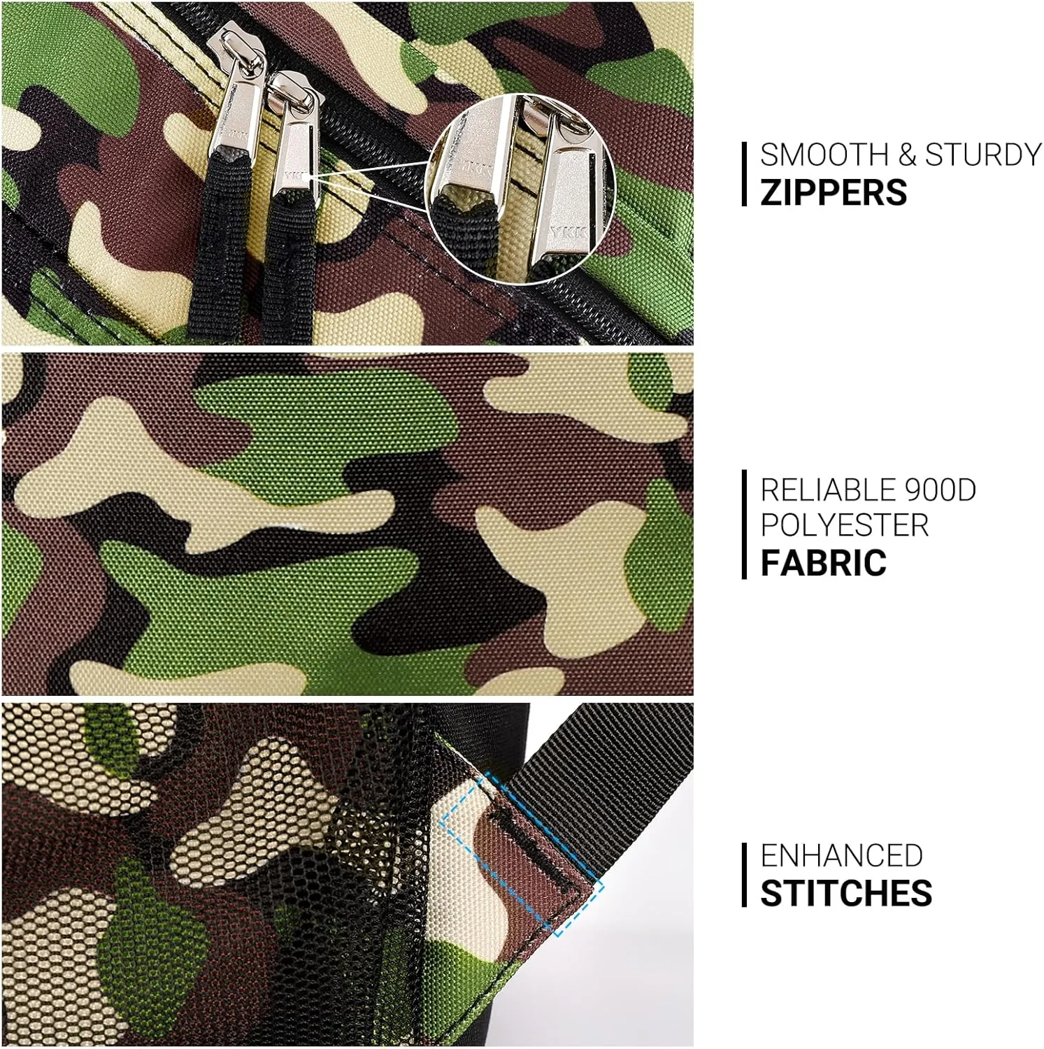 ZORFIN 26L Backpack for School, College, and Travel: Water Resistant Bookbag with 8 Compartments - Buckshot Camo