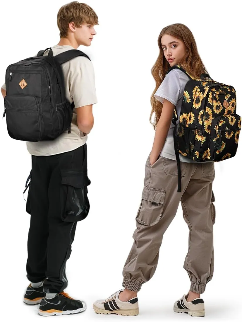 ZORFIN 26L Backpack for School, College, and Travel: Water Resistant Bookbag with 8 Compartments - Butterfly Purple